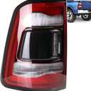 LED Tail Lights Black Cover w/o Blind Spot Detection Compatible With 2019-2023 Dodge Ram 2500 Left Driver Side Replace 68361719AD