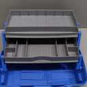 Flambeau Outdoors 6382TB 2-Tray Tackle Box - Classic Fishing Lure Storage Organizer, Medium Portable Tackle Box, 15 Tray Compartments, Blue/Gray