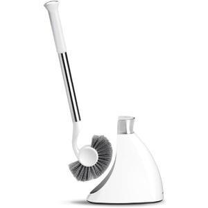 simplehuman Toilet Brush with Caddy, Stainless Steel, White