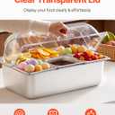 VEVOR Countertop Food Serving Display Container, 6 Pan Stainless Steel Food Serving Tray, Buffet Condiment Dispenser Display Rack with Clear Lid & 3 Freezer Boxes, for Restaurant Hotel Kitchen Party