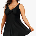Daci Plus Size Two Piece Swimsuits for Women Flowy Tankini Swim Dress with Short Bathing Suits XXL