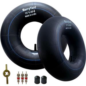 (2-Pack) Premium 15x6.00-6" Inner Tubes with TR-13 Straight Valve Stem - for Lawn Mower, Snow Blower, Riding Mowers, ATVs, Go-Karts, Golf Carts - Heavy-Duty Replacement Inner Tube,600-6,6.50-6,5.30-6