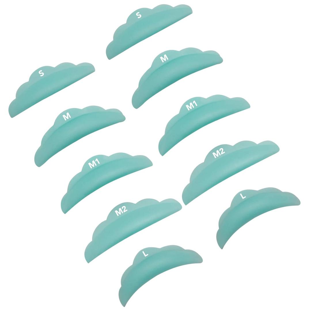 Libeauty Lash Lift Pads Small Soft Under Eye Pad Medium Eyelash Perm Silicone Rods Large Makeup Beauty Tool Set 5 Sizes 10 Pcs Total (Green Pads)