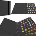 6 Pages Enamel Pin Display Board Book, Pin Collection Display Binder with 180 Holes, Felt Pin Board for Enamel Pins, Portable Travel Pin Trading Book (Not Include Accessories) (Black)