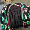 Xmas Women Knit Santa Printed Sweaters Ugly Christmas Long Sleeve Winter Loose Cardigan Black XXL