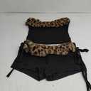 EHSUYAB Sexy Cheetah Two Piece Set Concert Festival Leopard Tube Top Club Outfit Going Out Micro Shorts Rave L