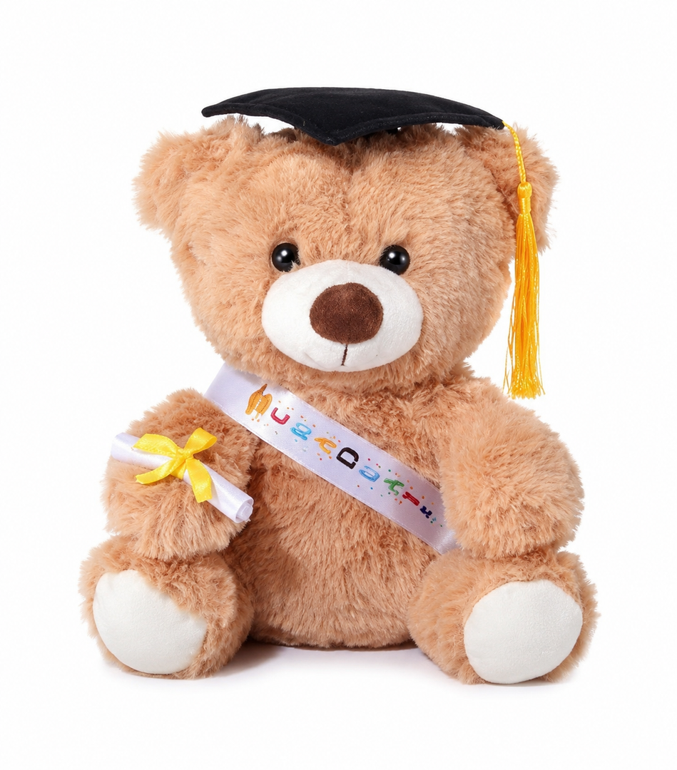 WEIGEDU Graduation Gift Teddy Bear Stuffed Animal Plush Toy with Cap, Sash & Diploma, Graduation Gift for Kids, Students, Boys & Girls, 12 Inch