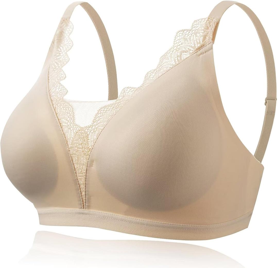 Post-Surgery Mastectomy Bra Breast Prosthesis Breast Forms Artificial Fake Boobs Bralette Daily Bra (3X-Large, Skin)