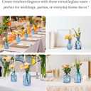 Glass Bud Vases Set of 16 - Blue Assorted Small Mini Glass Vases for Flowers, Crystal Vintage Vase Set, Bulk Centerpieces for Table Dcor, Wedding, Home and Events (Blue, 16 Pcs)