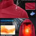 Polu Mens Packable Puffer Jacket with Hood Warm Lightweight Water-Resistant Puffer Jacket for Men Winter Jackets for Travel Hiking (Red,S) (Red)