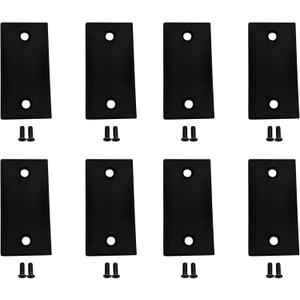 QCAA Stainless Steel Door Strike Filler Plate, 2-1/4" x 1-1/8", Matte Black, Made in Taiwan, 8 Pack