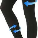 KEKING Thigh High Compression Stockings Footless, Unisex, 20-30mmHg Leg Support Compression Sleeves with Anti-Slip Silicone Band, Treatment Swelling, Varicose Veins, Edema, DVT, Black Medium