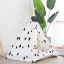 Pet Teepee Tent for Dogs & Cats Dog Bed with Thick Cushion Puppies Play House Removable and Washable