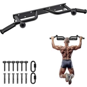 SELEWARE Heavy Duty Welded Pull Up Bar, Versatile Doorway Wall Mount, Joist Mounted, and Ceiling Mounted Chin Up Bars, Thick Metal Sturdy Construction for Full Body Workouts Support 500 lbs