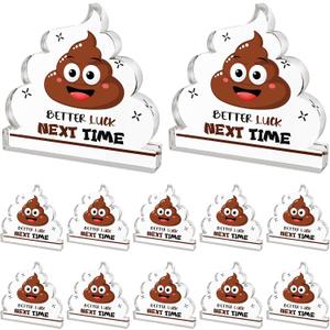Equsion 12 Pcs Acrylic Awards Trophies Poop Emote Trophy Fun Award Gift Bulk Cute Funny Award Trophy Team Gifts Humorous Awards Prize for Events