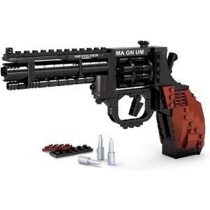 1:1 Revolver Building Blocks Sets - 300 PCS Model Collection Toy Building Bricks Set Shootable - Simulation Militarily Toy Lovers for Kids and Adults Gift