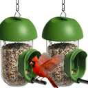 LONA Bird Feeders for Outdoors 2 Pack, Tube Birds Feeder Weatherproof with Multiple Hanging Methods, Wild Feeding Silo for Outside, 1 Port