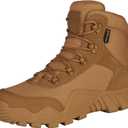 FREE SOLDIER Men's Waterproof Hiking Military Boots (10 Wide, Mid Brown)