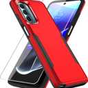 for Motorola G Stylus 5G 2022 Case, with Screen Protector,[Military Grade Drop Tested] Heavy-Duty Tough Rugged Shockproof Protective Case for Motorola Moto G Stylus 5G 2022, Red
