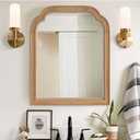 HOMECOOKIN Wood Bathroom Mirrors for Wall Mounted, 16" x 20" Rustic Wood Frame Wall Mirrors Decorative for Living Room or Bedroom Vanity Mirror (DH) B