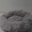 Hoewina Dog & Cat Bed for Indoor Cats, 20in Calming Donut Bed for Puppy and Kitten, Washable Round Fluffy Pet Bed for Small Medium Dogs and Cats (Light Grey)