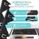 Stove Gap Covers Stainless Steel, 2 Pack Stove Gap Filler Easy Retractable Length 13.8" to 27.5", Width 0.79" ALMCALS Stove Gap Guards Range Trim Kit, Heat Resistant Guard Between Stove Top & Counter