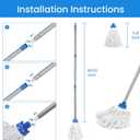 Indoor Mop for Floor Cleaning, Lightweight Cotton Mop with 2 Washable Heads