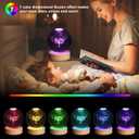YAZJIWAN 3D Flower Crystal Ball Lamp,3.15inch Multi-Color Changing Bedroom Decor Night Lights,Christmas Birthday Gifts for Boys, Girls