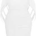 Talisea Plus Size Wedding Guest Dress - Semi Formal Cape Dress for Women | Elegant chiffon cape dress, semi formal cocktail party bodycon style for curvy women. (White, 18 Plus)