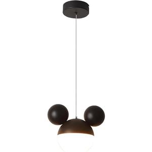 Cartoon Mouse Pendant Lighting for Kitchen Island, Creative Personality Iron Chandelier ，Pink Children's Bedroom Adjustable Cord Ceiling Lamp Shade Hanging Lights for Cafe Dining Room Bedroom (Black)