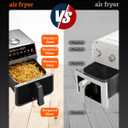 Stainless Steel Air Fryer 6 Qt, Ceramic glaze Air Fryer, Stainless Steel Housing& Full Metal Inner Pot, PTFE and PFAS Free, 9 Digital One-Touch Cook Functions,120F~450F, 1700W