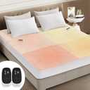 Multizone Waterproof Heated Mattress Pad, Individual Body & Feet Electric Mattress Bed Warmer 9 Heat Settings, 1-12 Hours Auto Off, Deep Pocket, Fast Heating, Machine Washable King, 78" x 80" (White)