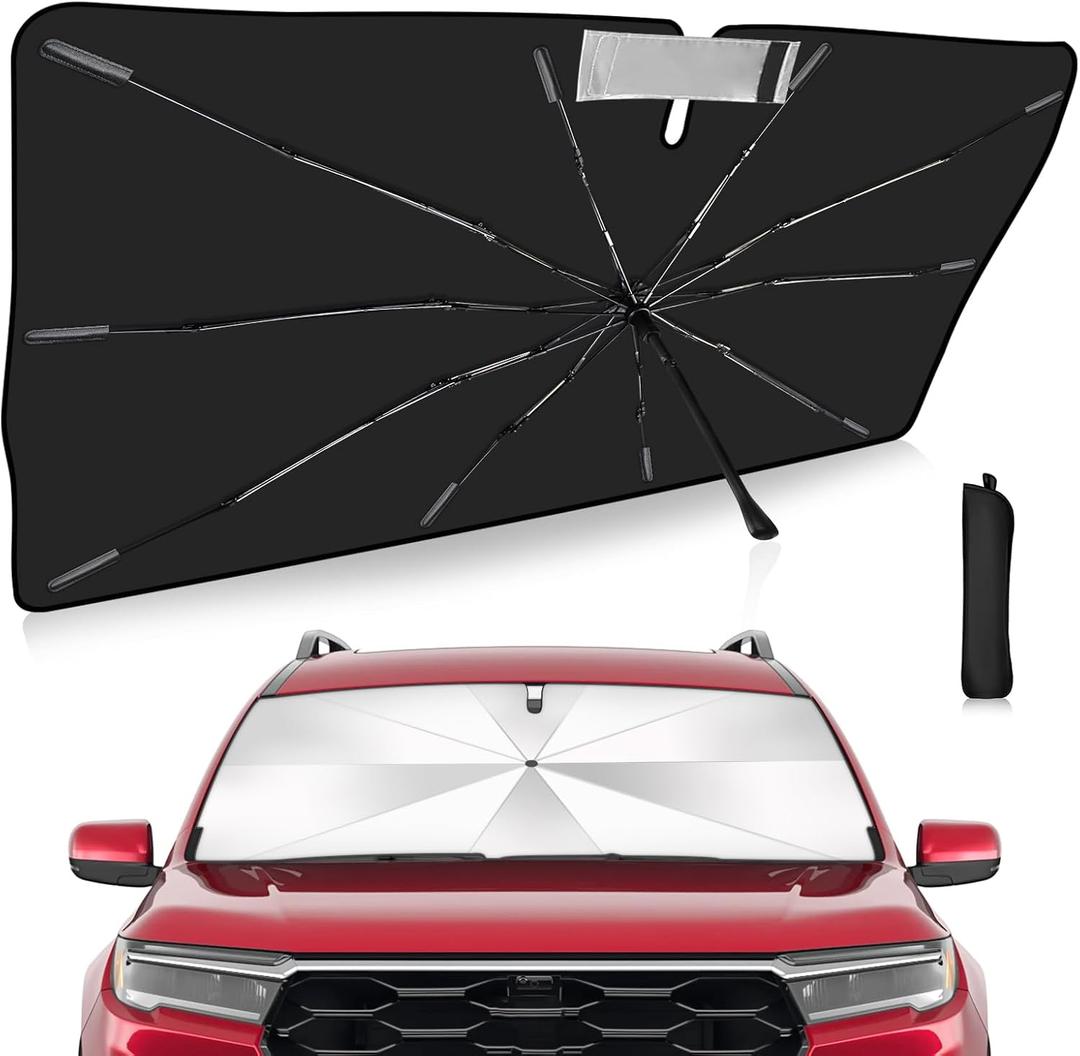 2025 Upgrade Windshield Sun Shade Umbrella Custom Fit for Honda Pilot 2023 2024 2025 Foldable UV Protection Car Cover, Emergency Rain Shield & Dashboard Protector - Durable Auto Accessory