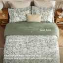 Bedsure Comforter Set Queen Size - Cute Floral Bedding Comforter Set, 3 Pieces, 1 Soft Reversible Desert Sage Sketch Flowers Comforter and 2 Pillow Shams