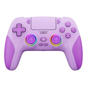 IWGAME RGB Wireless Controller for PS-5/PC, Hall Effect Joysticks & Triggers Gamepad with programmable/Remap/Turbo Functions, Dual Vibration, 3.5MM Audio Jack (Purple)