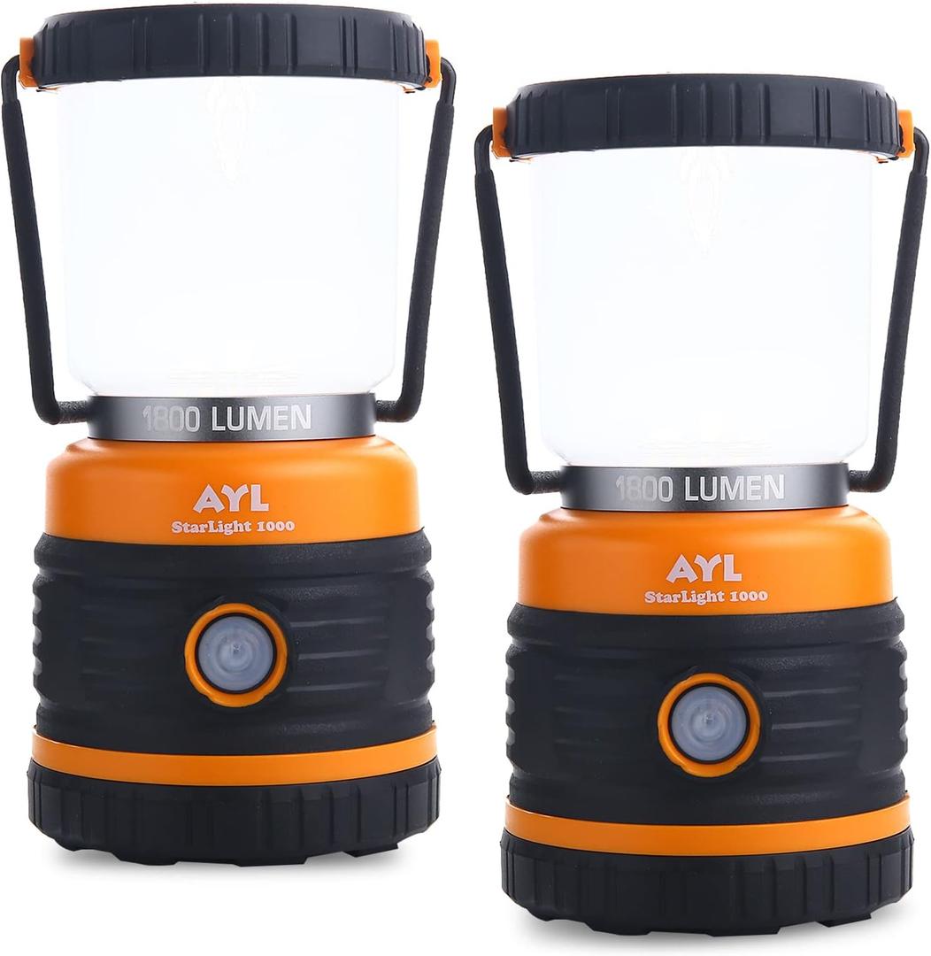 LED Camping Lantern, Battery Powered LED 1800LM, 4 Camping Lights Modes, Perfect Lantern Flashlight for Hurricane, Emergency Light, Storm, Power Outages, Survival Kits, Hiking, Fishing, Home and More