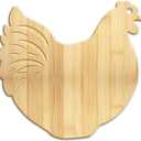 WEBEEDY Chicken Shaped Bamboo Wood Cutting Board Personalized Charcuterie Serving Tray Wood Cutting Board for Kitchen with Hanging Hole for Cheese, Fruit, Meat, Vegetable, Gift for Halloween Easter