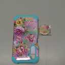 Hocase for Galaxy A16 5G Case, Heavy Duty Shockproof Protection Soft Silicone Rubber Bumper+Hard Plastic Hybrid Protective Case for Samsung Galaxy A16 5G (6.7"") 2025 - Purple/Pink Flowers