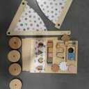 Tiny Land Wooden Baby Walker, Adjustable Speed Baby Push Walker for Boys and Girls, Montessori Activity Center Push Toy for Kids' Development, Ideal Christmas Gift for Toddlers (Morandi)