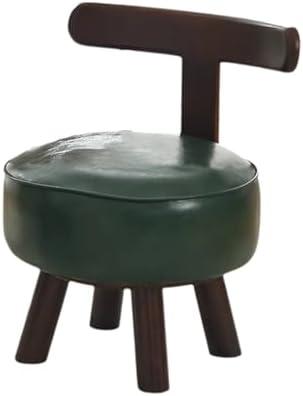 KTREZ Foot Stool Round Pouf Ottoman,Waterproof Leather Foot Rest with Non-Skid Wooden Legs,Small Foolstool Ottomans,Sofa Footrest Step Stool for Living Room Bedroom Entryw C
