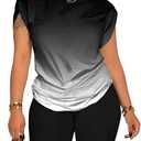 PINSV Women 2 Piece Outfits Summer Sweatsuits Biker Short Workout Jogger Sets (XX-Large, Black Gradient)