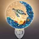 Hortsun Plug in Seashell Night Light Ocean Sea Animal Decorative Night Light Plug in Beach Lamps Vintage Ocean Lamps for Adult for Home Bedroom Living Room Bathroom Wall (Sea Turtle)