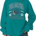MNLYBABY Football Sweatshirt Women Game Day Sweatshirts Football Team Fans Pullover Long Sleeve Crew Neck Tops (Green, L)