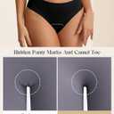 Camel Toe Cover Thong/Camel Toe Concealer Underwear/CamelToe Hider Built in Crotch Panel to Hide Feminine Lines (Black, S)