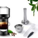BENFUCHEN Refillable Vertuo Capsules Reusable Coffee Pods Only For VertuoLine Next Coffee Machine, New Version Stainless Steel Cap Refillable Pods Make 230 ML Crema Coffee, 1 Capsule 1 Tamper