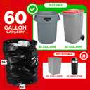 ToughBag 55-60 Gallon Heavy Duty Trash Bags - 150 Count, Large Black Garbage Bags - Made in USA
