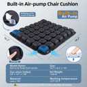 Inflatable Travel Seat Cushion, Built-in Air Pump Car Airplane Chair Cushion for Long Flight Driving Sitting, Office Chair Wheelchair, Pressure Sore Relief, for Sciatica,Coccyx & Buttock Bed Sore SC01