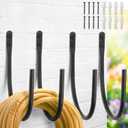 Lifyzoon Garden Hose Holders Mount: Wall Mount Garden Hose Hangers for Outside - 4 Pcs Rust-Proof Water Hose Racks Hanging Hooks for Outside Expandable Hose