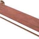 Alise Bathroom Floating Shelves for Wall,15.7 Inch Glass Wall Shelves,SUS304 Stainless Steel Bathroom Shelves Wall Mounted, Bathroom Shelves with Towel Bar for Toilet Room Decoration Gold and Black