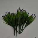 12 Bundles Artificial Plants Outdoor Fake Monkey Grass with Flowers for Pot UV Resistant Plant Decor for Window Garden Patio Hanging Planter Pathway Front Porch (Grass with Flowers)